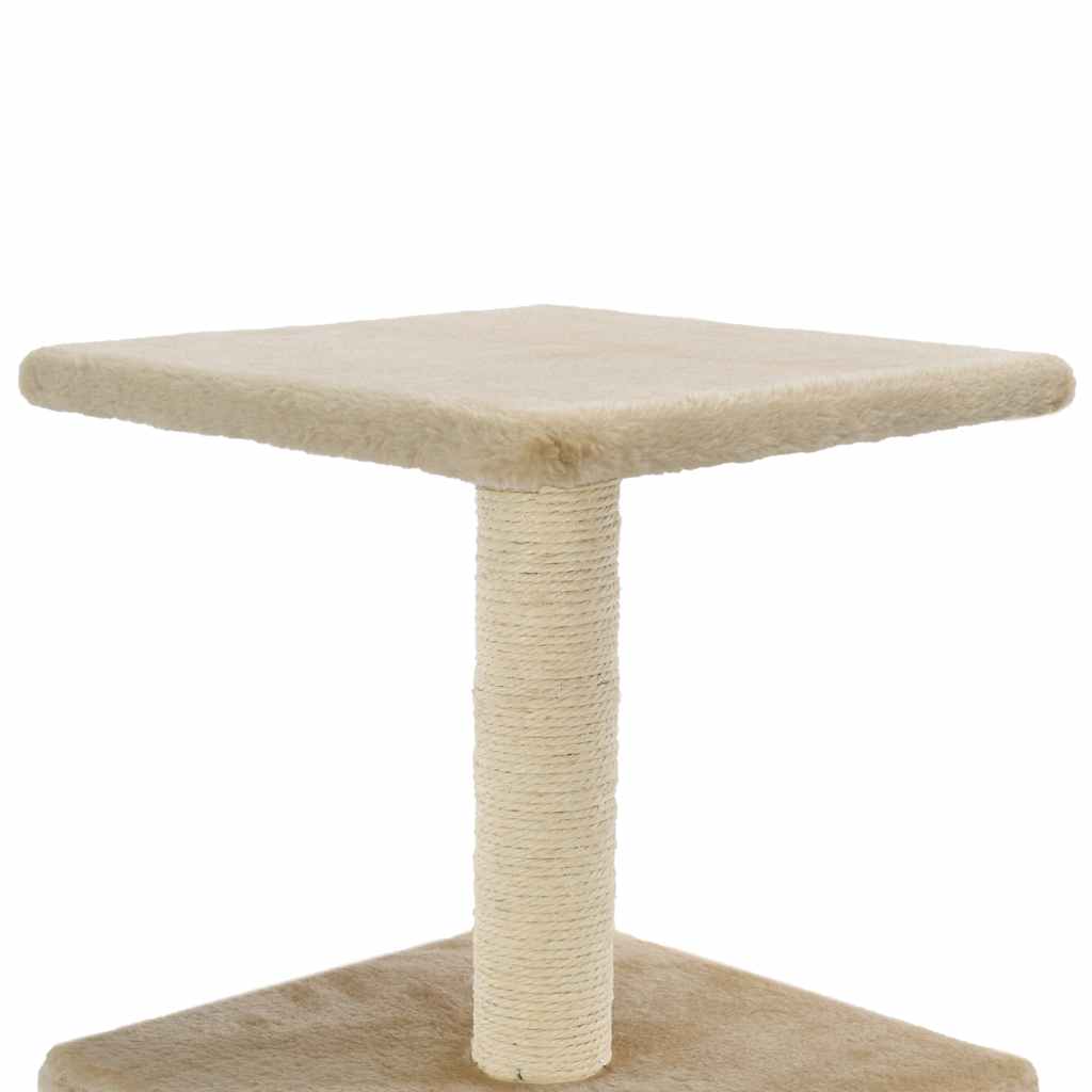 vidaXL Drapak dla kota ze słupkami sizalowymi, 55 cm, beżowy