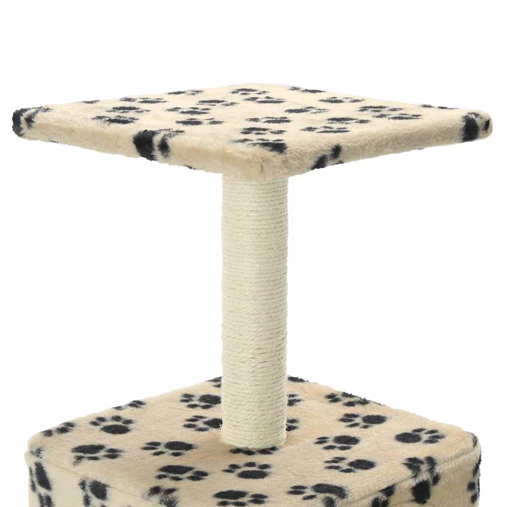 vidaXL Drapak dla kota ze słupkiem sizalowym, 55 cm, beż w kocie łapki