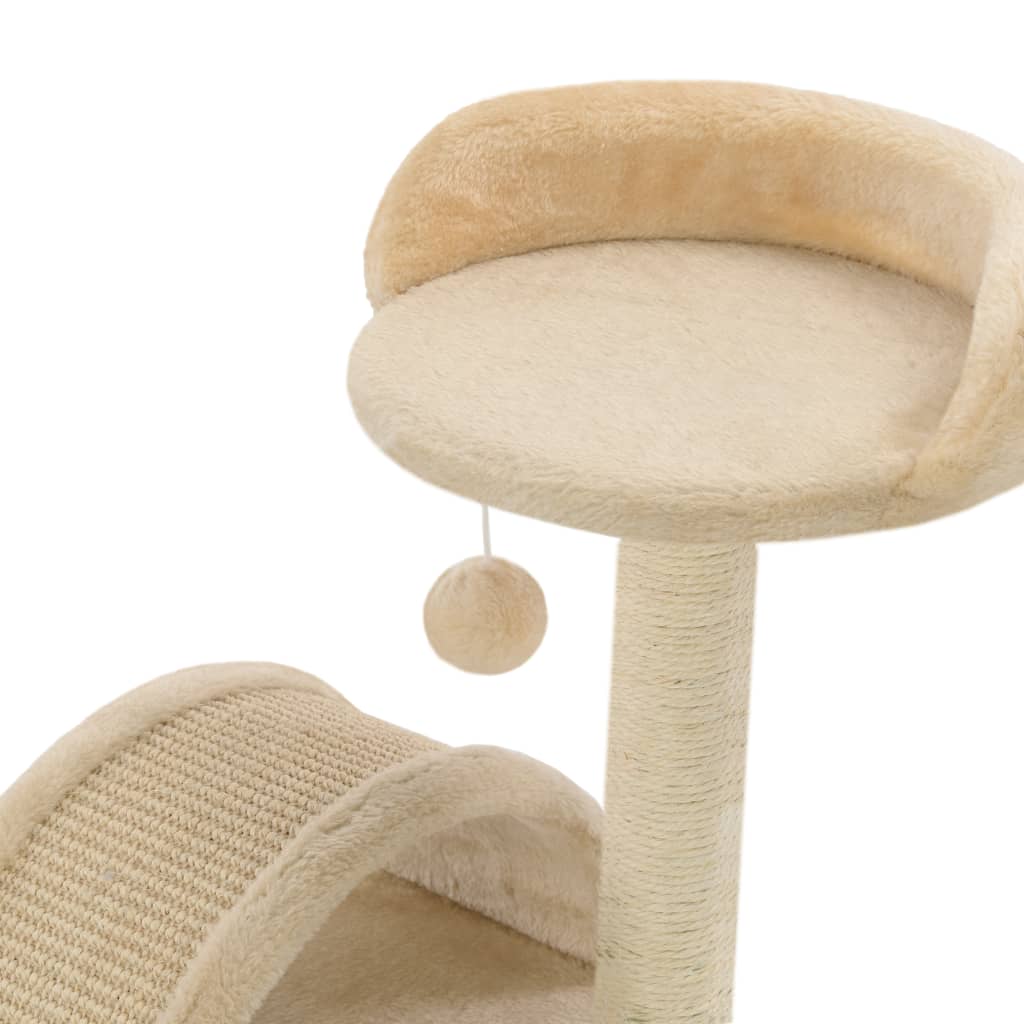 vidaXL Drapak dla kota z słupkami sizalowymi, 40 cm, beżowo-brązowy