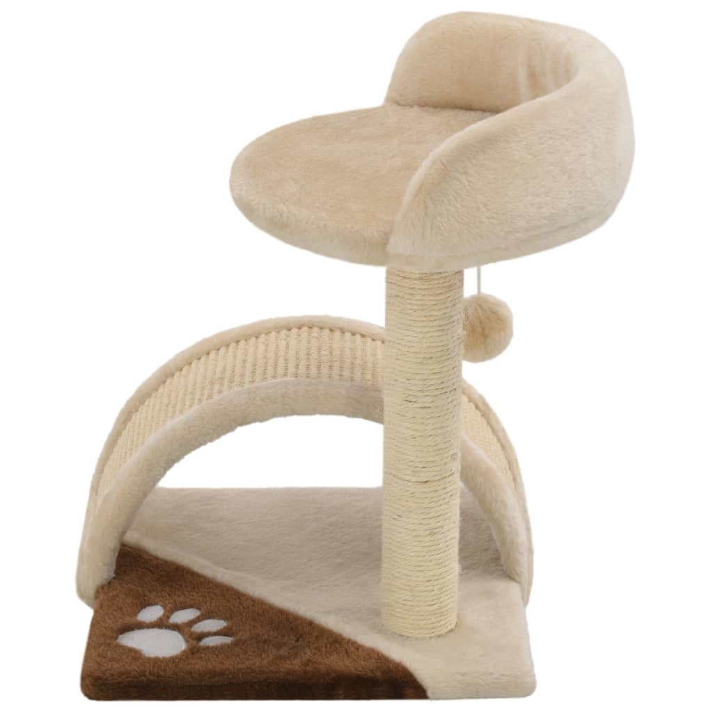vidaXL Drapak dla kota z sizalowym słupkiem, 40 cm, beżowo-brązowy