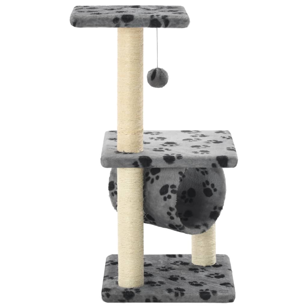 vidaXL Drapak z sizalowymi słupkami, 65 cm, szary w kocie łapki
