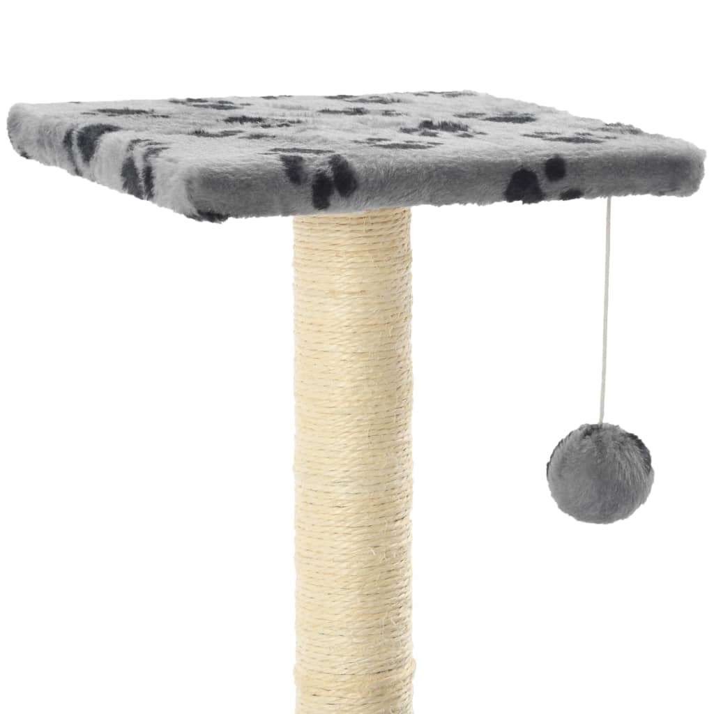 vidaXL Drapak z sizalowymi słupkami, 65 cm, szary w kocie łapki
