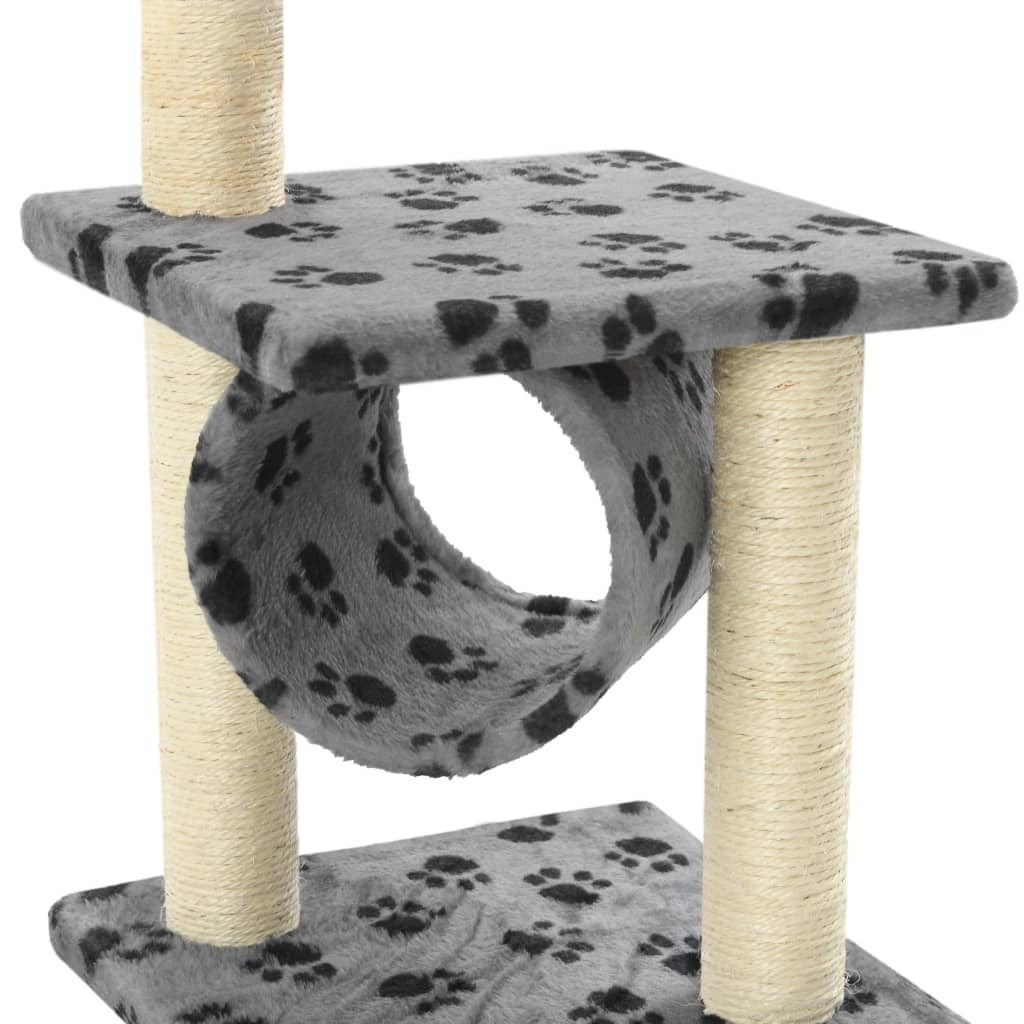vidaXL Drapak z sizalowymi słupkami, 65 cm, szary w kocie łapki