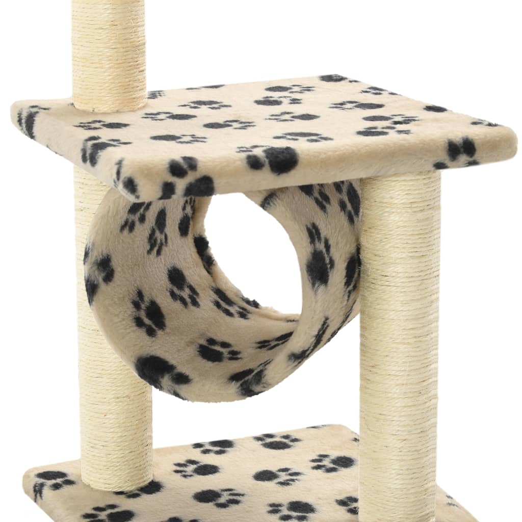 vidaXL Drapak z sizalowymi słupkami, 65 cm, beżowy w kocie łapki