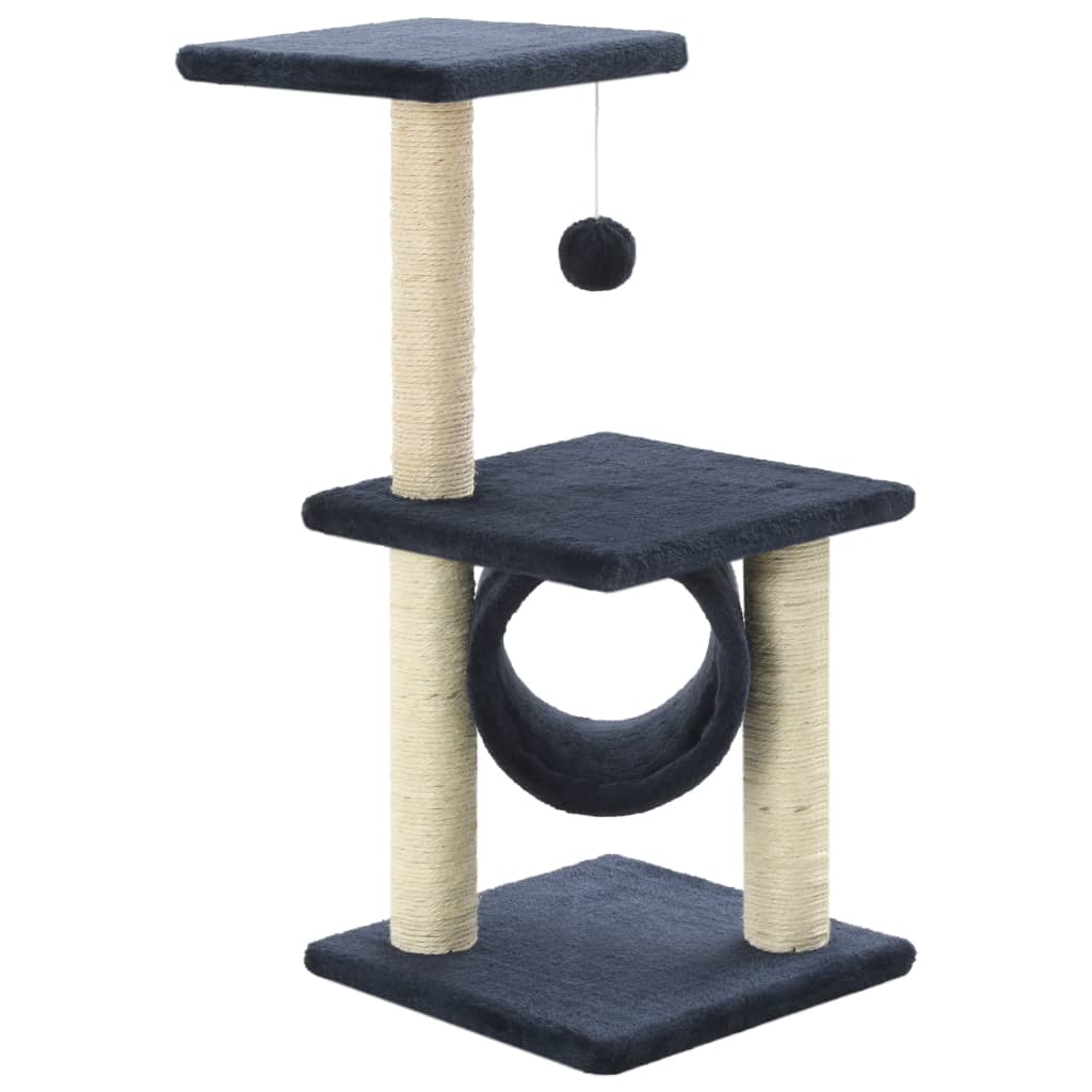 vidaXL Drapak dla kota z słupkami sizalowymi, 65 cm, granatowy