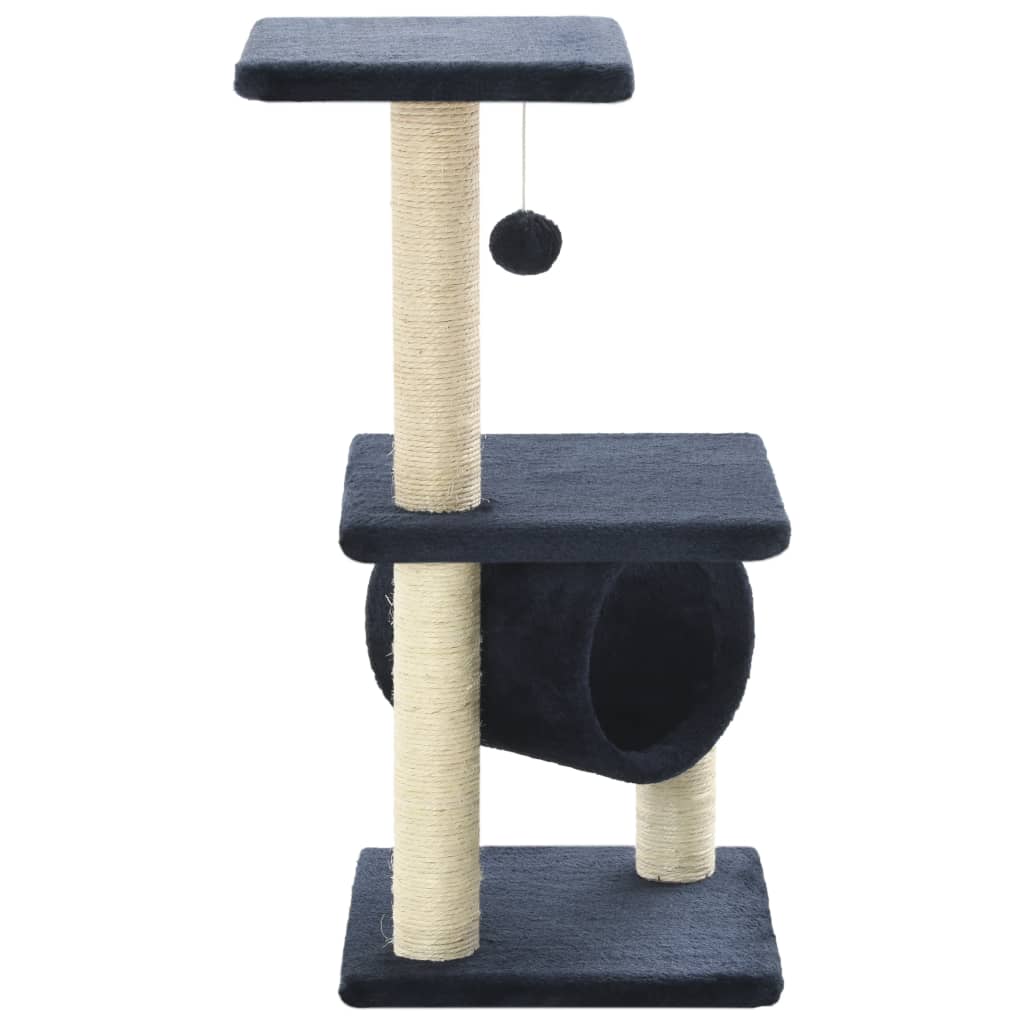 vidaXL Drapak dla kota z słupkami sizalowymi, 65 cm, granatowy