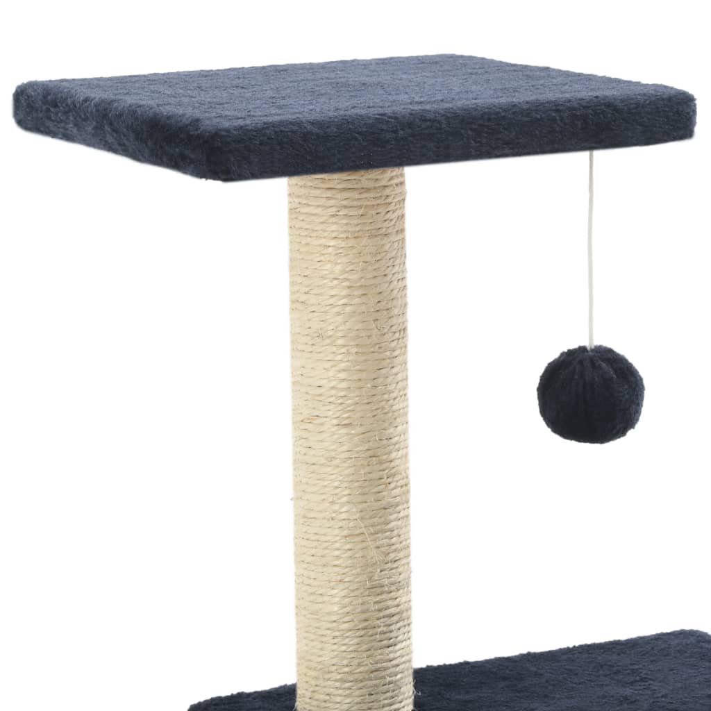 vidaXL Drapak dla kota z słupkami sizalowymi, 65 cm, granatowy