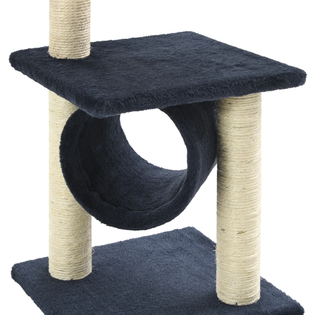 vidaXL Drapak dla kota z słupkami sizalowymi, 65 cm, granatowy