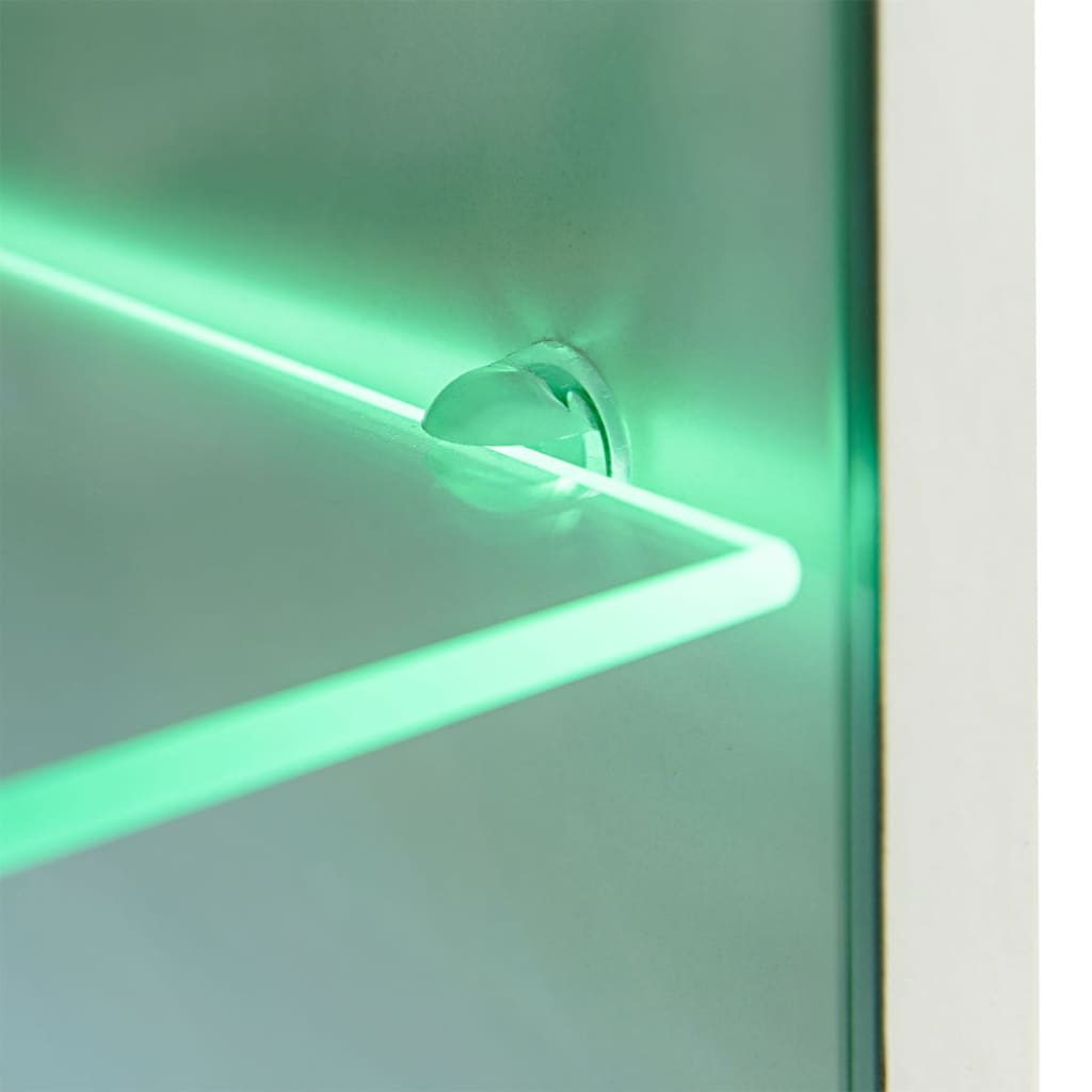 vidaXL Meblościanka pod TV z oświetleniem LED, 5 el., połysk, biała