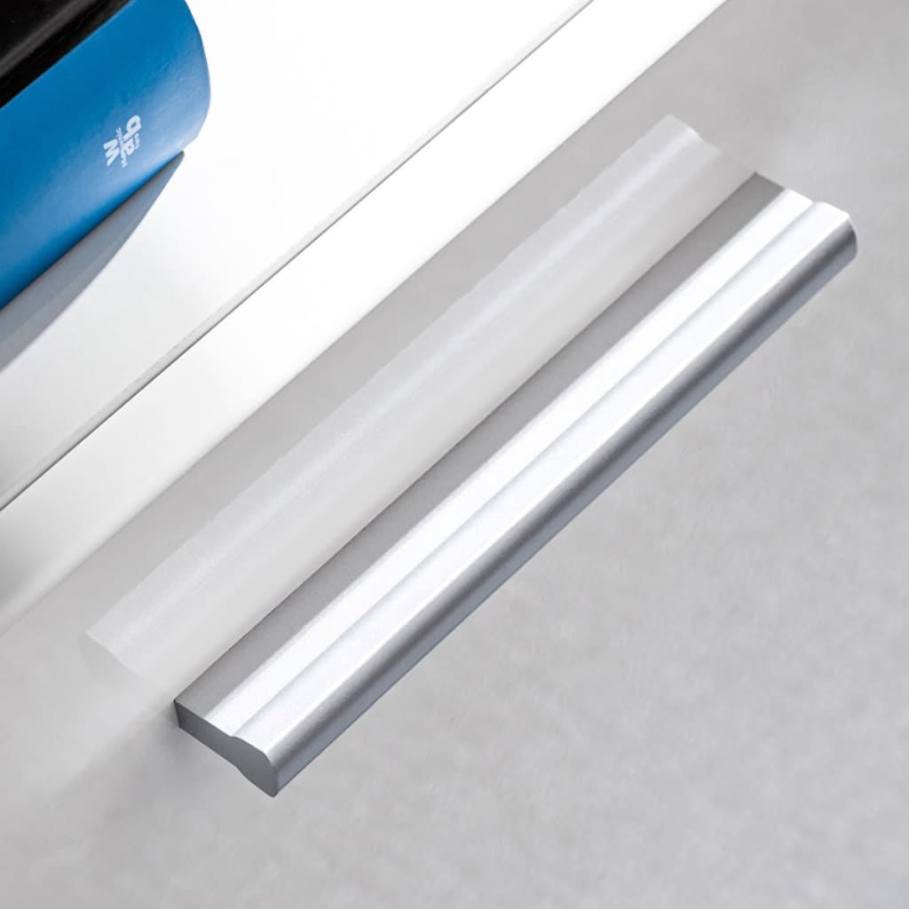 vidaXL Meblościanka pod TV z oświetleniem LED, 5 el., połysk, biała