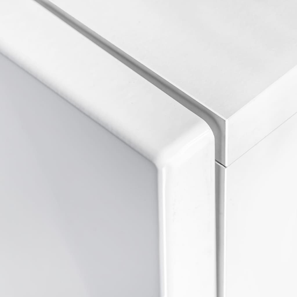 vidaXL Meblościanka pod TV z oświetleniem LED, 5 el., połysk, biała