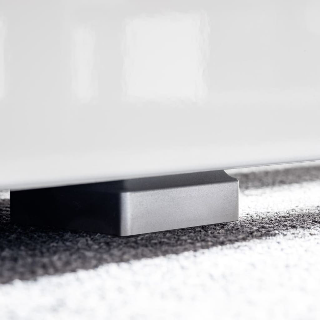 vidaXL Meblościanka pod TV z oświetleniem LED, 5 el., połysk, biała