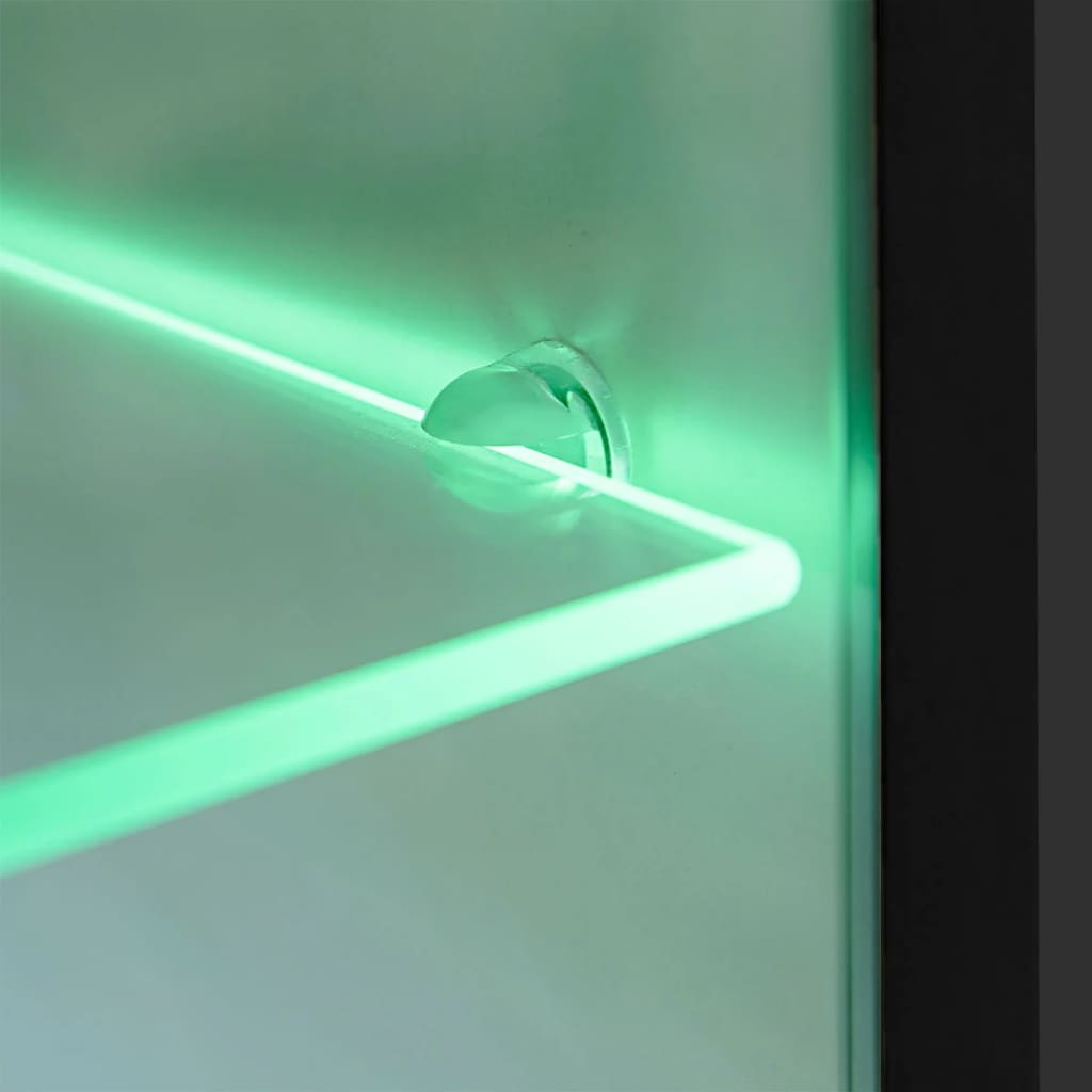vidaXL Meblościanka z LED pod TV, 5 elementów, czarna na wysoki połysk