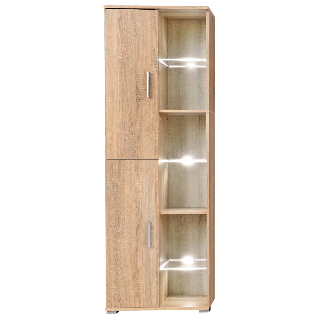 vidaXL Meblościanka pod TV z oświetleniem LED, dąb sonoma