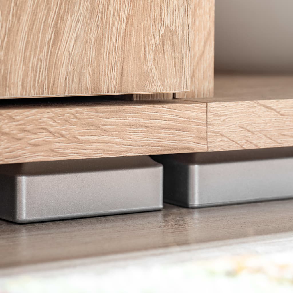 vidaXL Meblościanka pod TV z oświetleniem LED, dąb sonoma