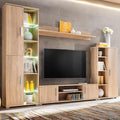 vidaXL Meblościanka pod TV z oświetleniem LED, dąb sonoma