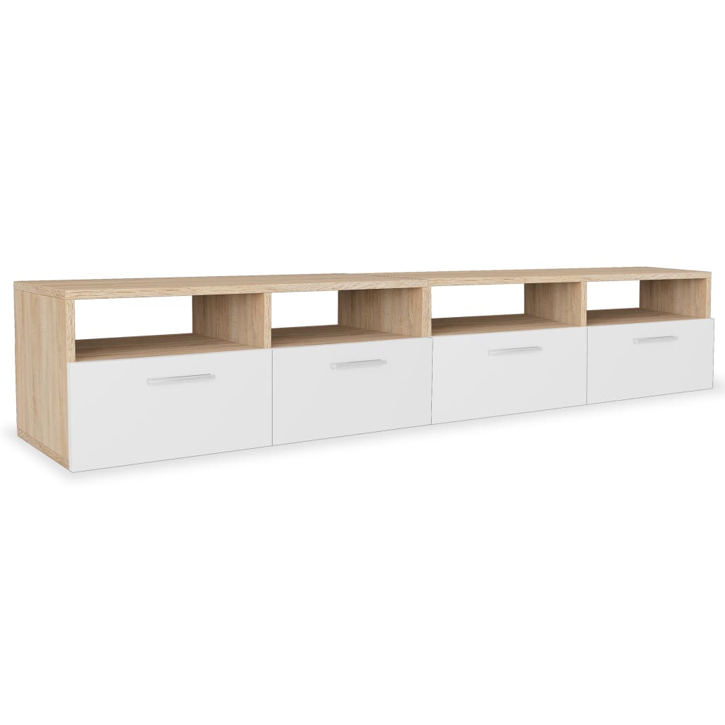 vidaXL Szafki TV, 2 szt., 95x35x36 cm, dębowe i białe