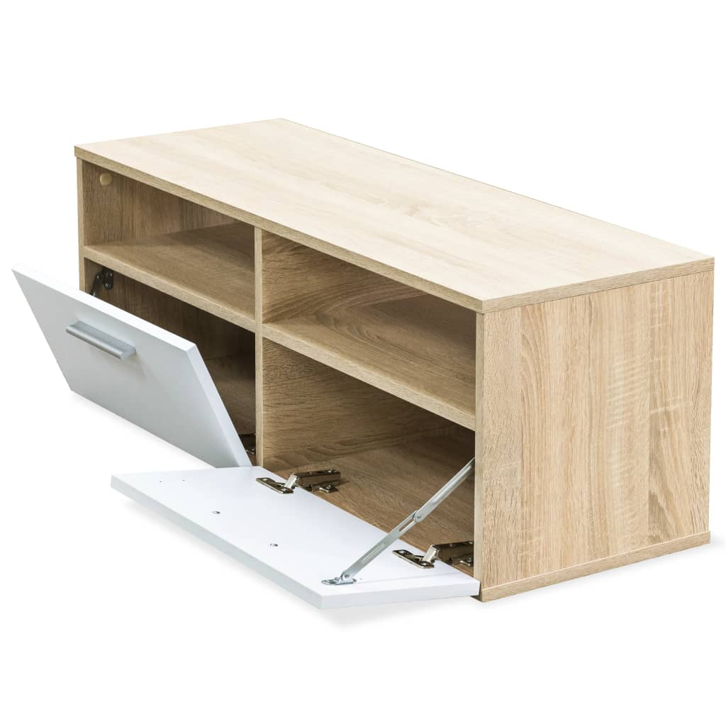 vidaXL Szafki TV, 2 szt., 95x35x36 cm, dębowe i białe
