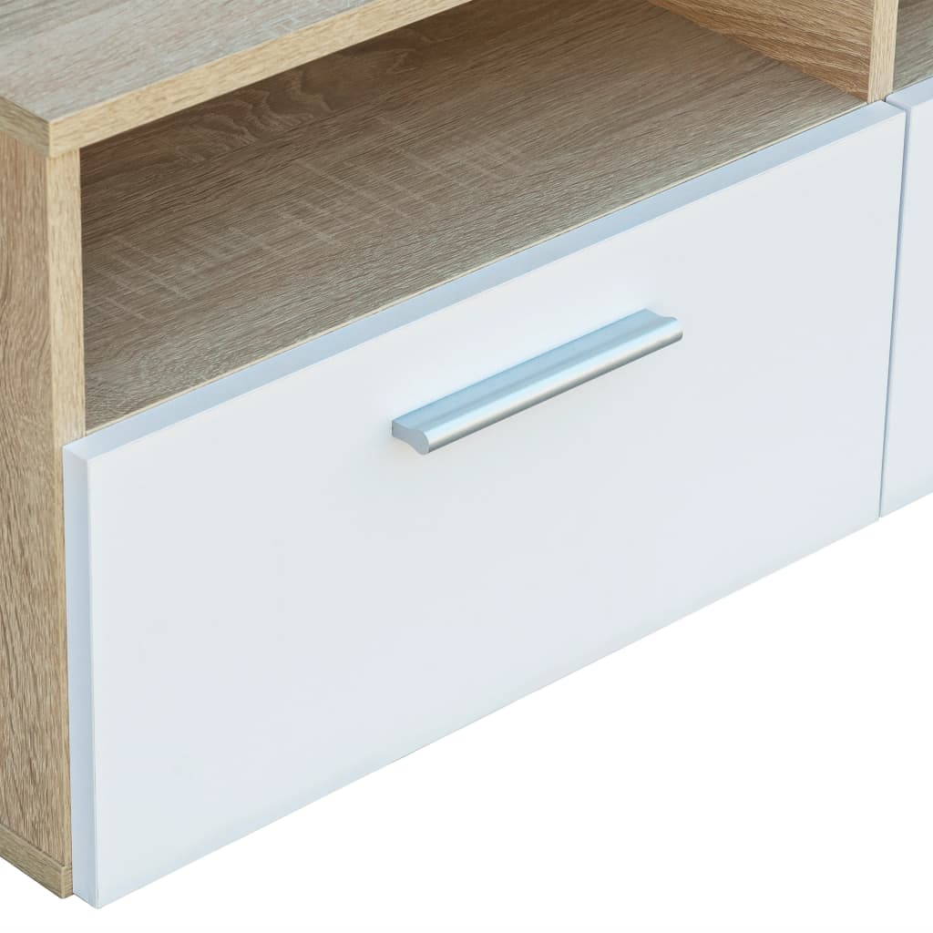 vidaXL Szafki TV, 2 szt., 95x35x36 cm, dębowe i białe