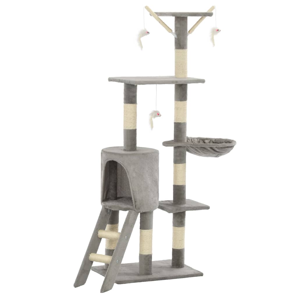 vidaXL Drapak dla kota z sizalowymi słupkami, 138 cm, szary