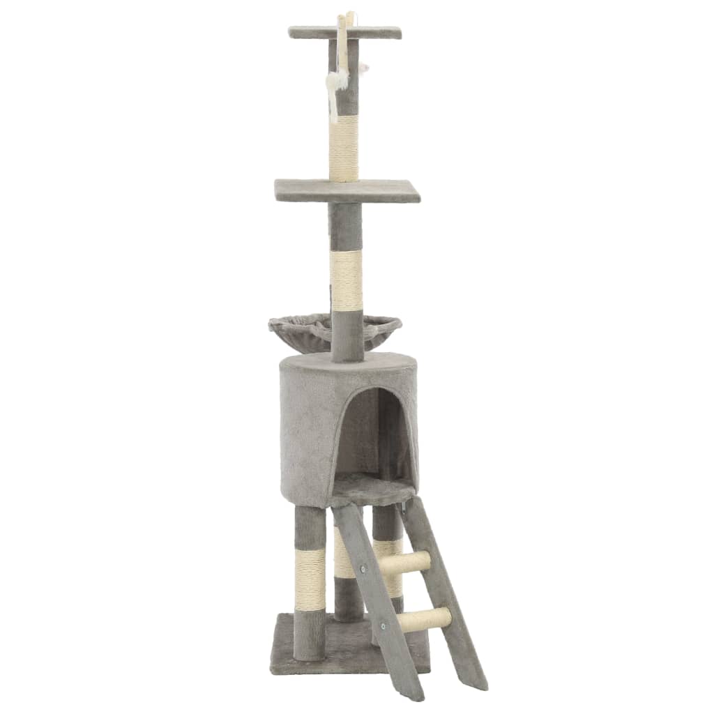 vidaXL Drapak dla kota z sizalowymi słupkami, 138 cm, szary