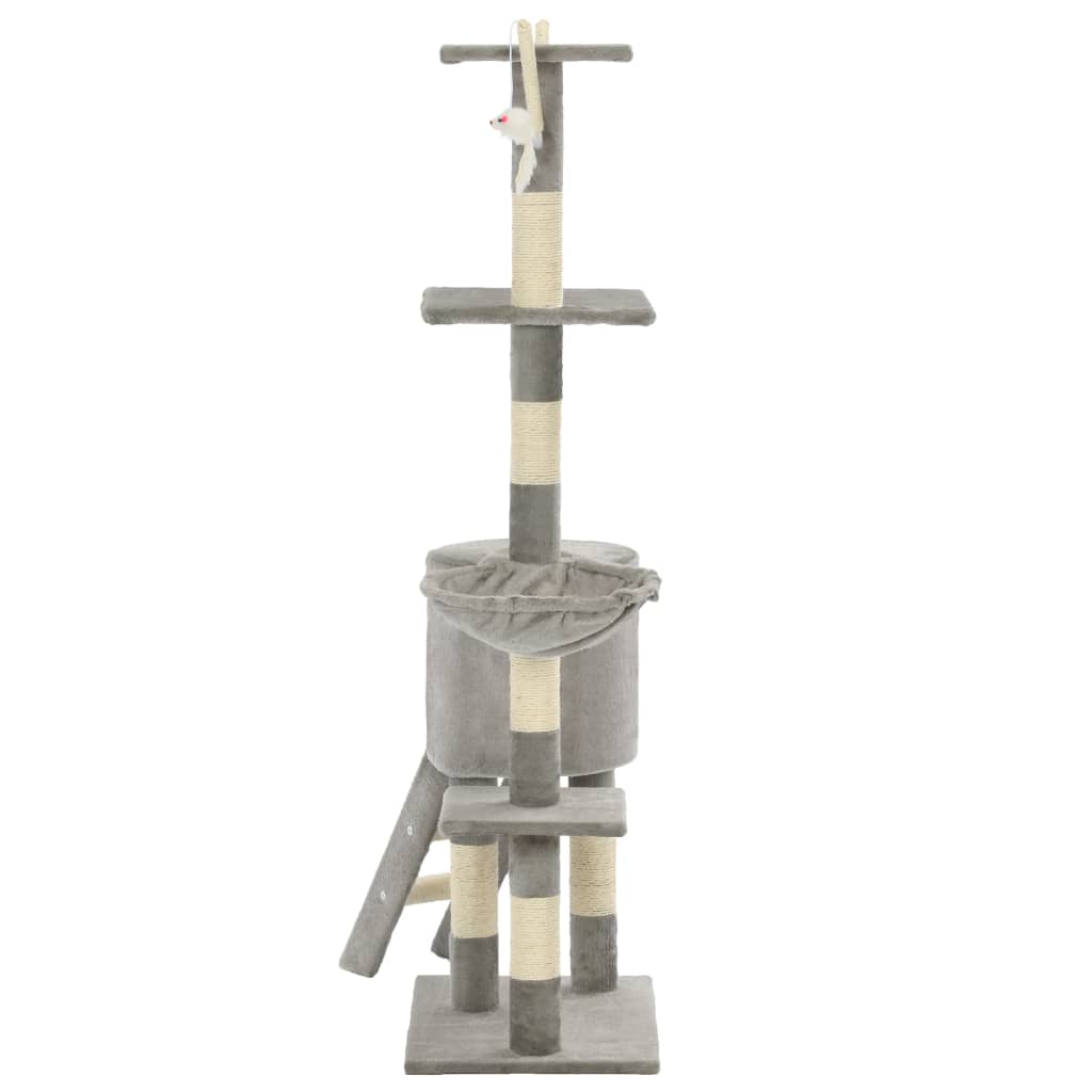 vidaXL Drapak dla kota z sizalowymi słupkami, 138 cm, szary