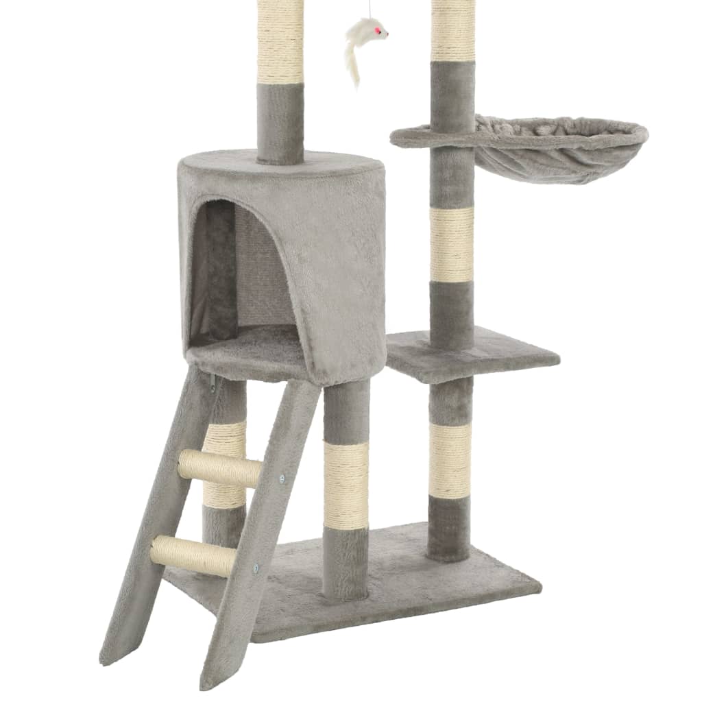 vidaXL Drapak dla kota z sizalowymi słupkami, 138 cm, szary