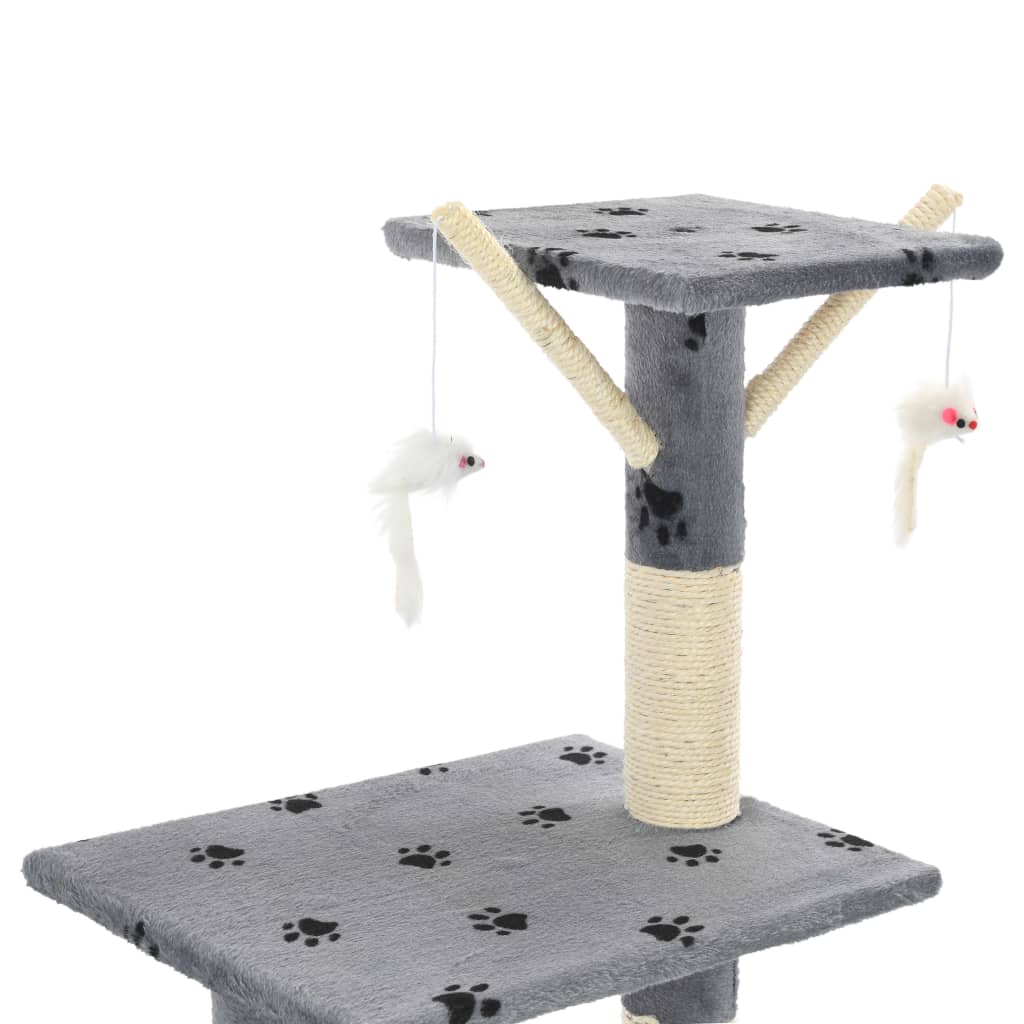 vidaXL Drapak z sizalowymi słupkami, 138 cm, szary w kocie łapki