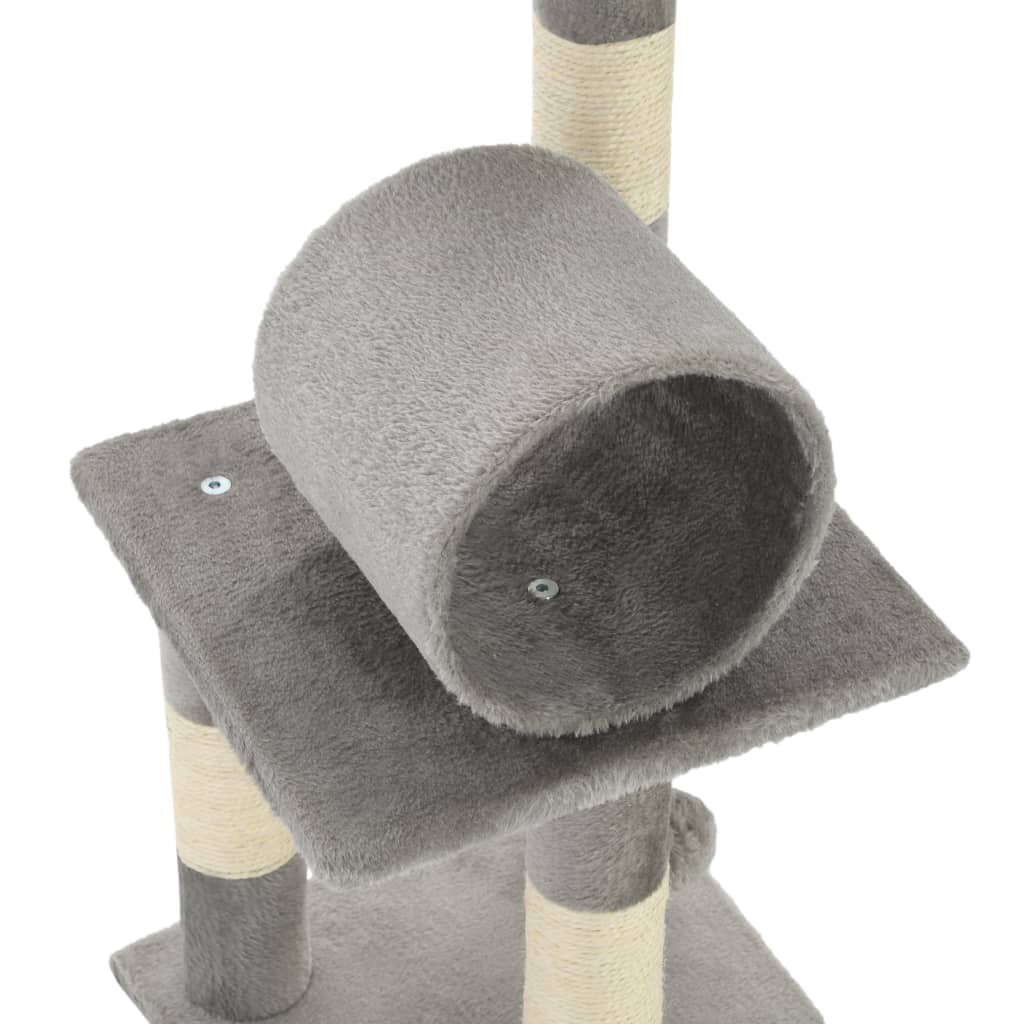vidaXL Drapak dla kota ze słupkami sizalowymi, 65 cm, szary
