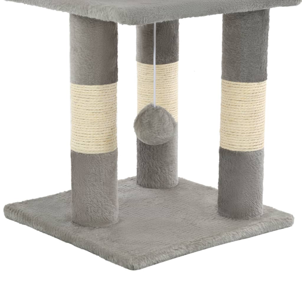 vidaXL Drapak dla kota ze słupkami sizalowymi, 65 cm, szary