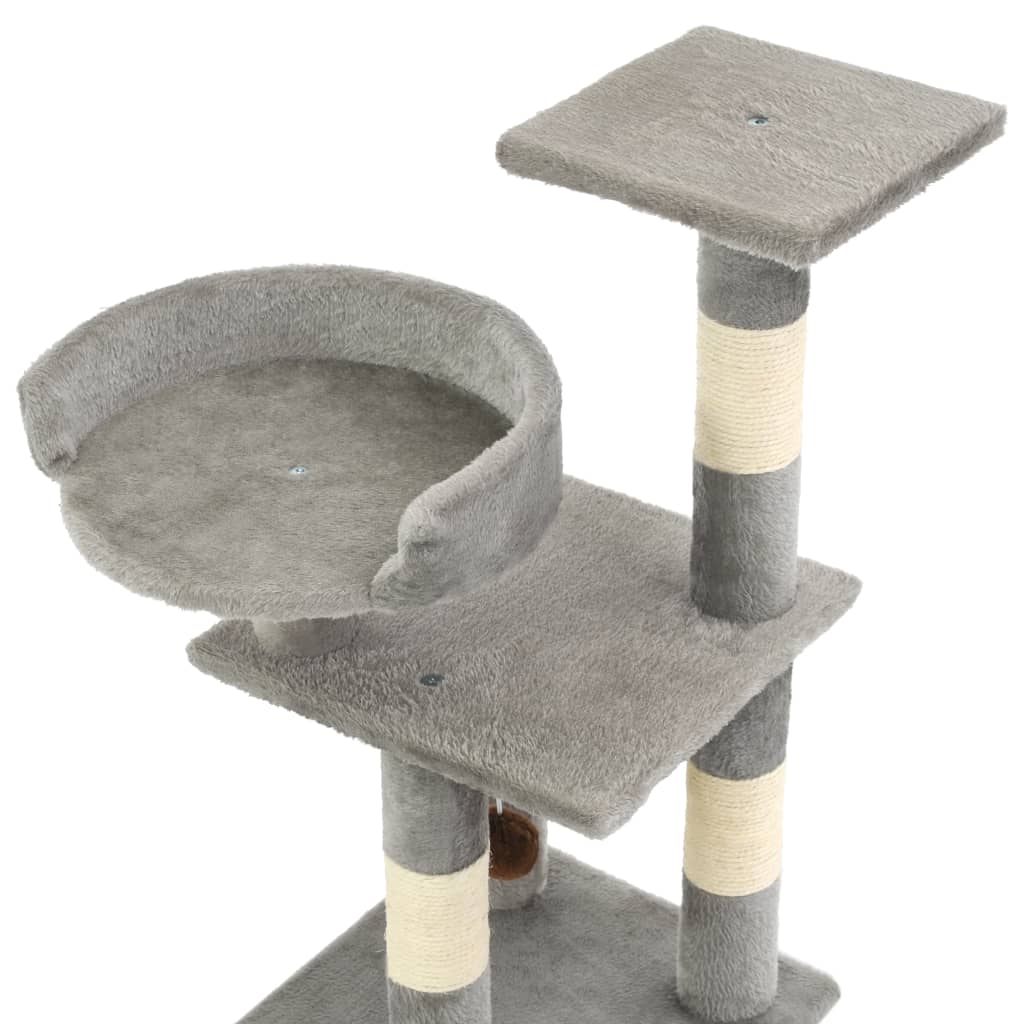 vidaXL Drapak dla kota ze słupkami sizalowymi, 65 cm, szary