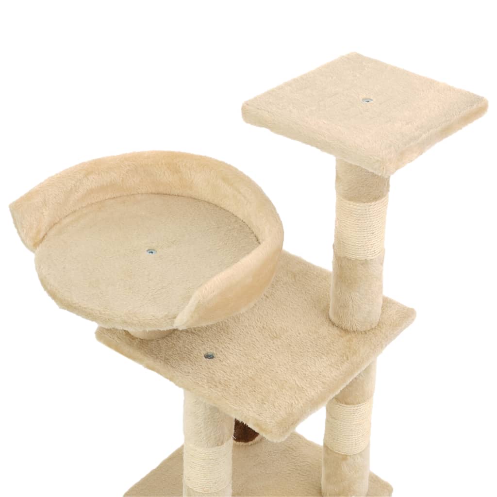 vidaXL Drapak dla kota ze słupkami sizalowymi, 65 cm, beżowy