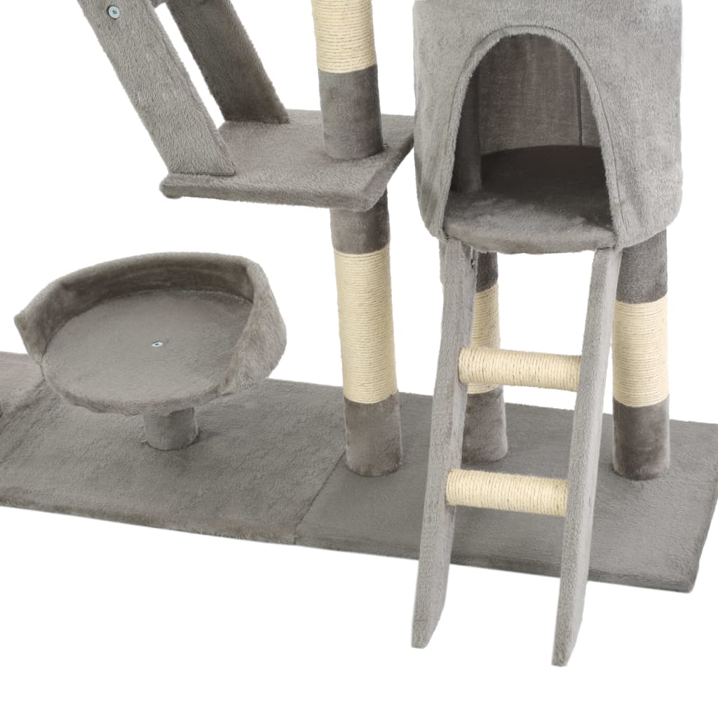 vidaXL Drapak dla kota z sizalowymi słupkami, 230-250 cm, szary