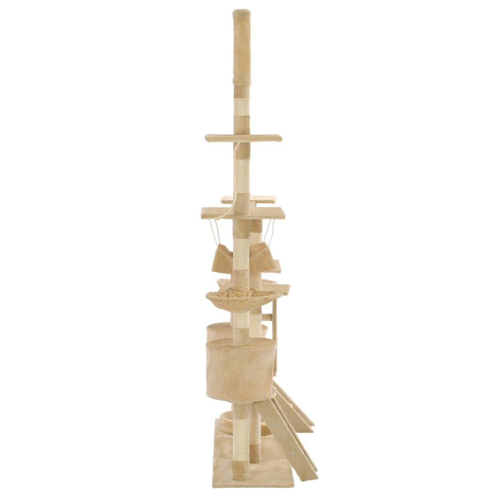 vidaXL Drapak dla kota z sizalowymi słupkami, 230-250 cm, beżowy