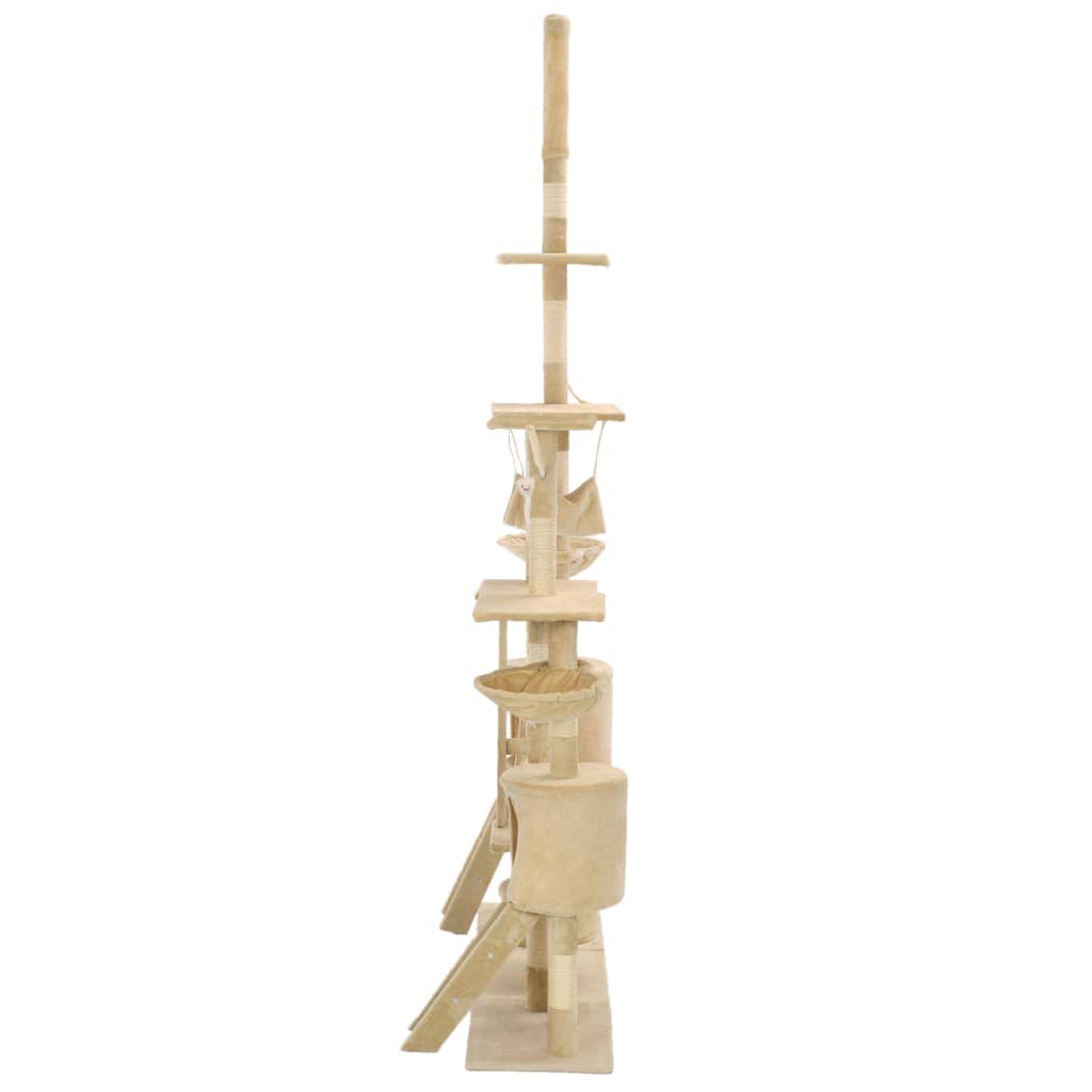vidaXL Drapak dla kota z sizalowymi słupkami, 230-250 cm, beżowy
