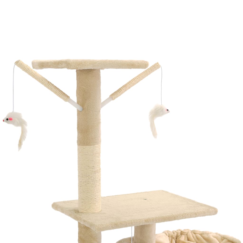 vidaXL Drapak dla kota z sizalowymi słupkami, 230-250 cm, beżowy