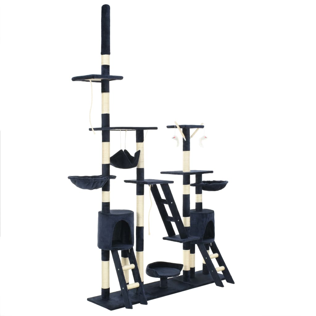 vidaXL Drapak dla kota z sizalowymi słupkami, 230-250 cm, niebieski
