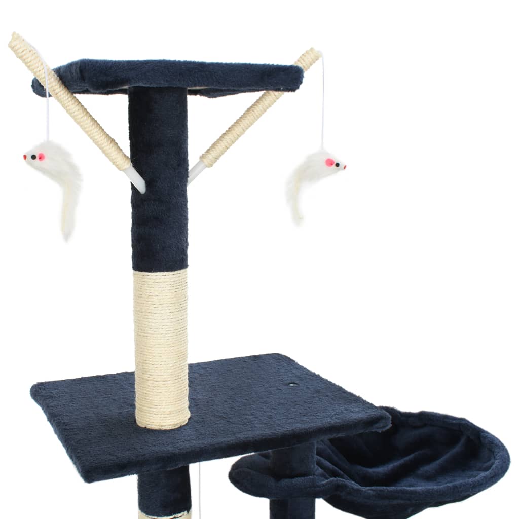 vidaXL Drapak dla kota z sizalowymi słupkami, 230-250 cm, niebieski