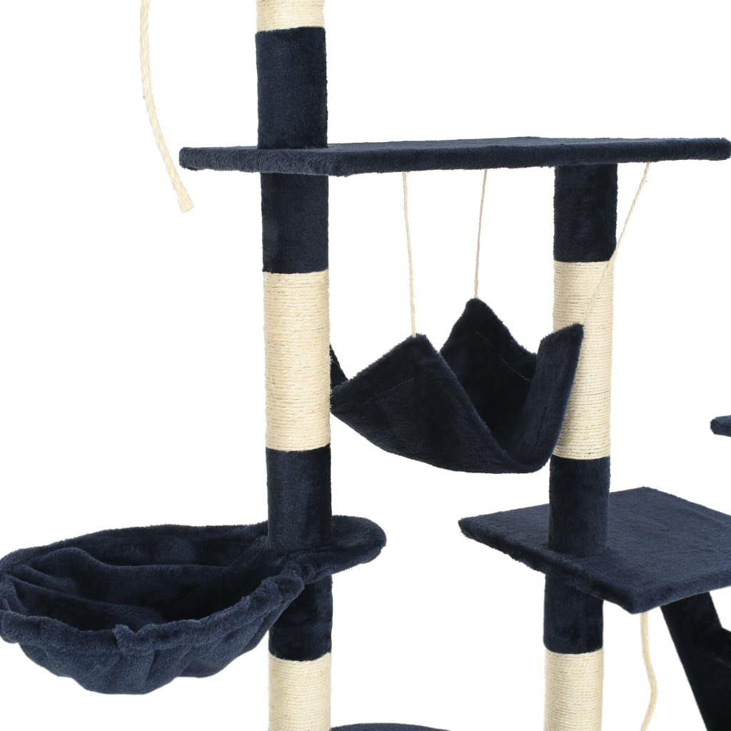 vidaXL Drapak dla kota z sizalowymi słupkami, 230-250 cm, niebieski