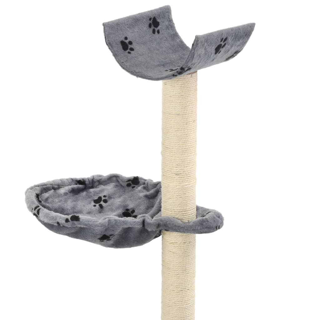 vidaXL Drapak dla kota z sizalowymi słupkami, 105 cm, szary w łapki
