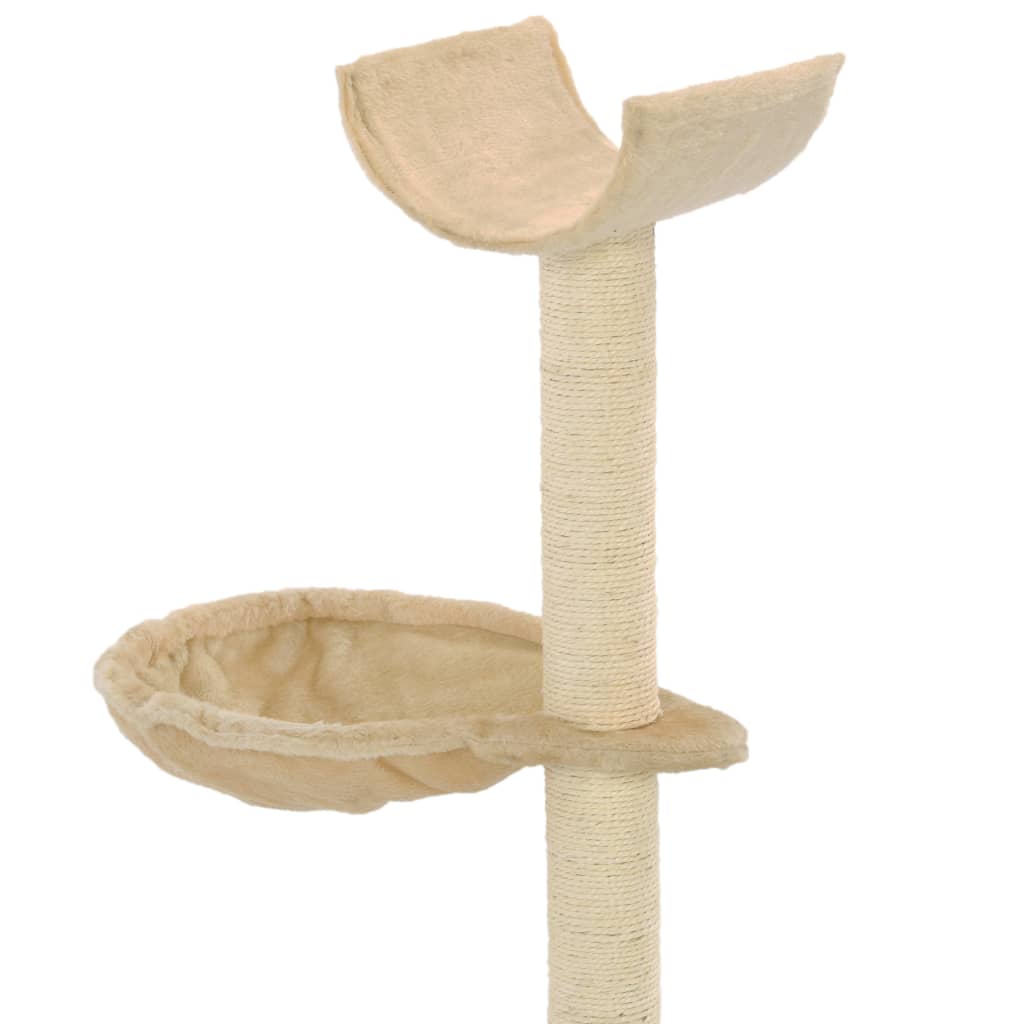 vidaXL Drapak dla kota z sizalowymi słupkami, 105 cm, beżowy