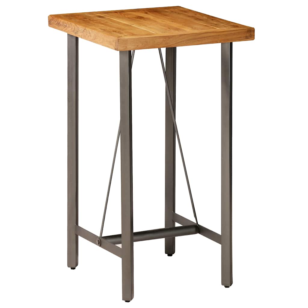 vidaXL Stolik barowy, lite drewno tekowe z odzysku, 60 x 60 x 107 cm