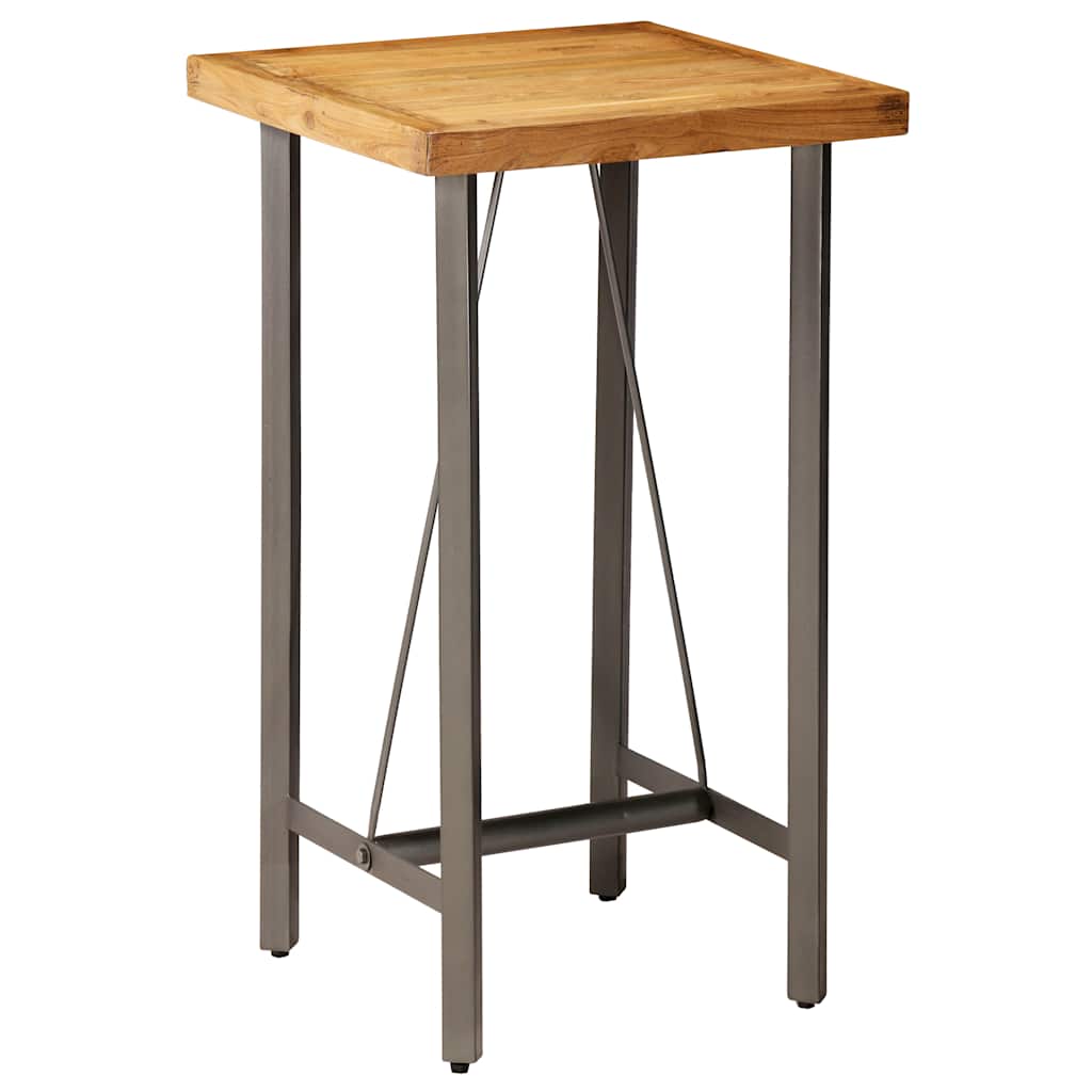 vidaXL Stolik barowy, lite drewno tekowe z odzysku, 60 x 60 x 107 cm