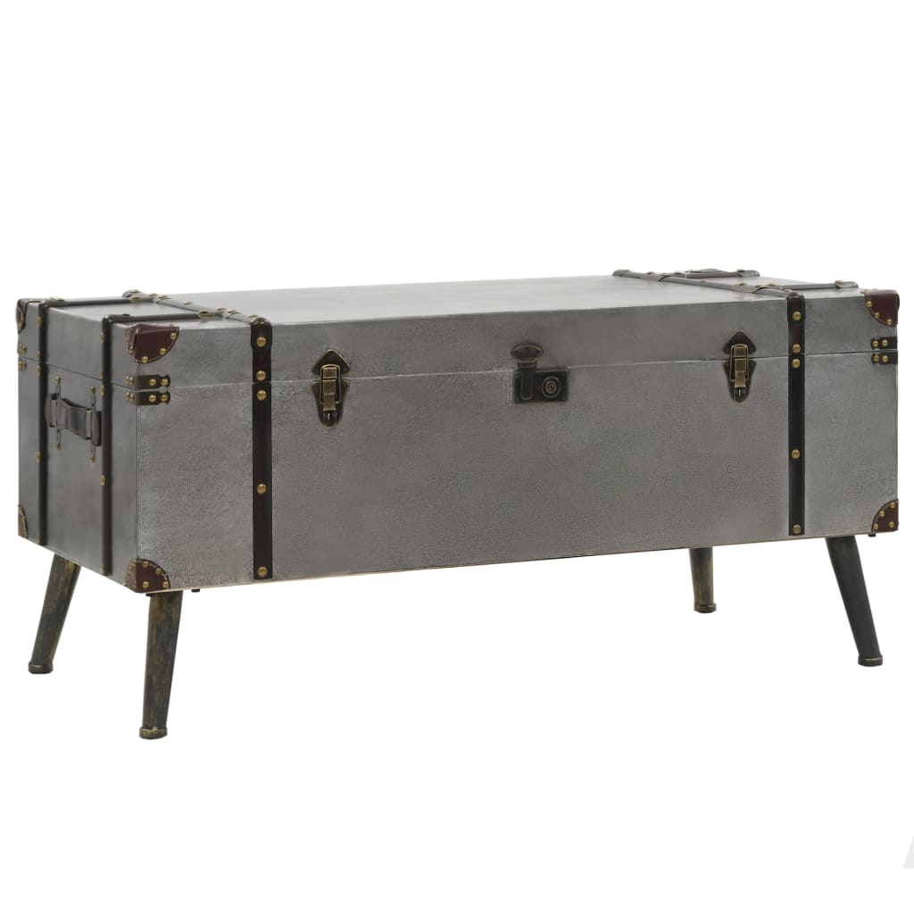 vidaXL Stolik kawowy z płyty MDF i aluminium, 102 x 51 x 47,5 cm