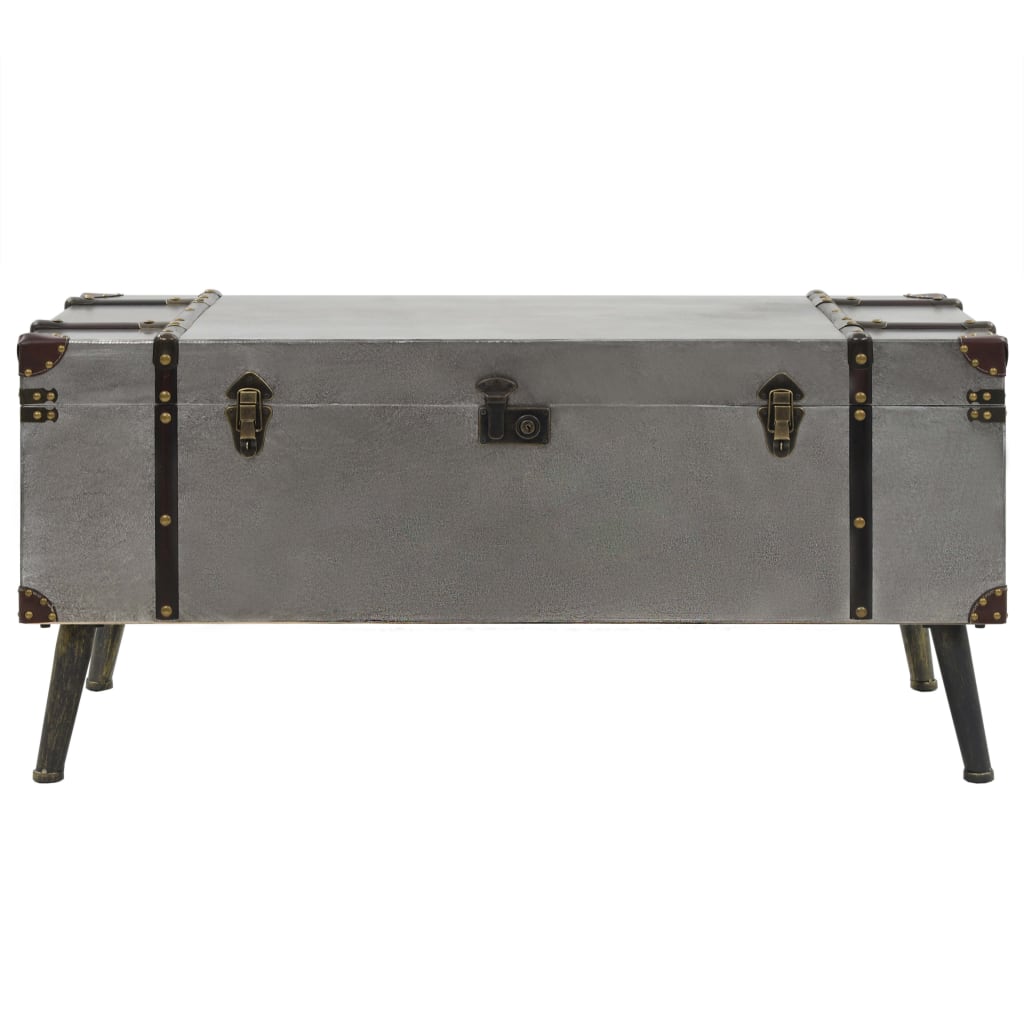 vidaXL Stolik kawowy z płyty MDF i aluminium, 102 x 51 x 47,5 cm
