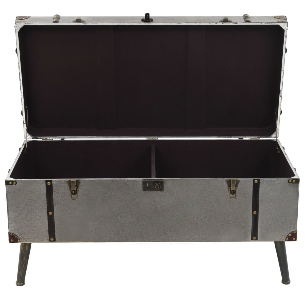 vidaXL Stolik kawowy z płyty MDF i aluminium, 102 x 51 x 47,5 cm