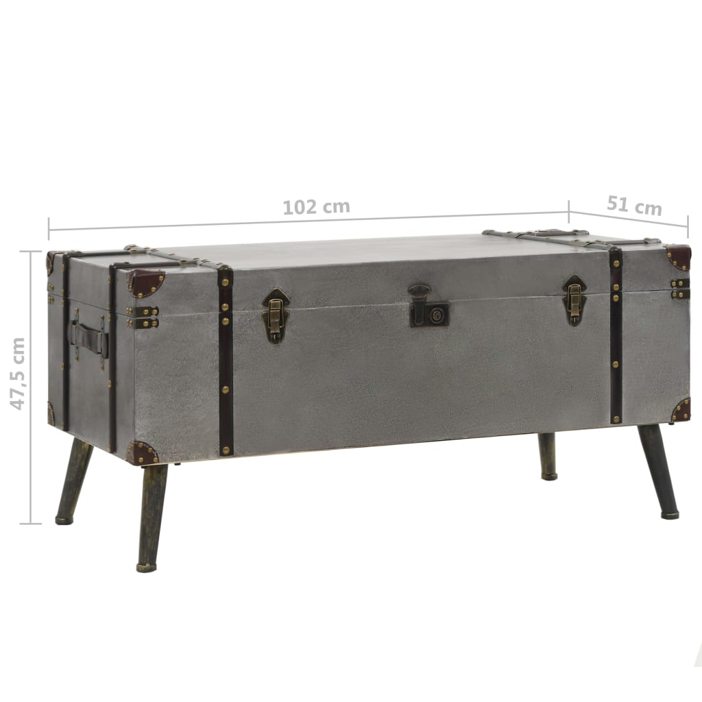 vidaXL Stolik kawowy z płyty MDF i aluminium, 102 x 51 x 47,5 cm