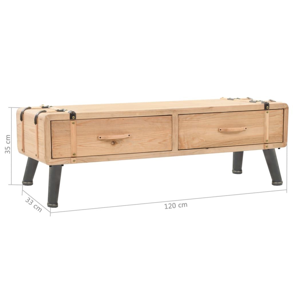 vidaXL Szafka pod telewizor, lite drewno jodłowe, 120 x 33 x 35 cm