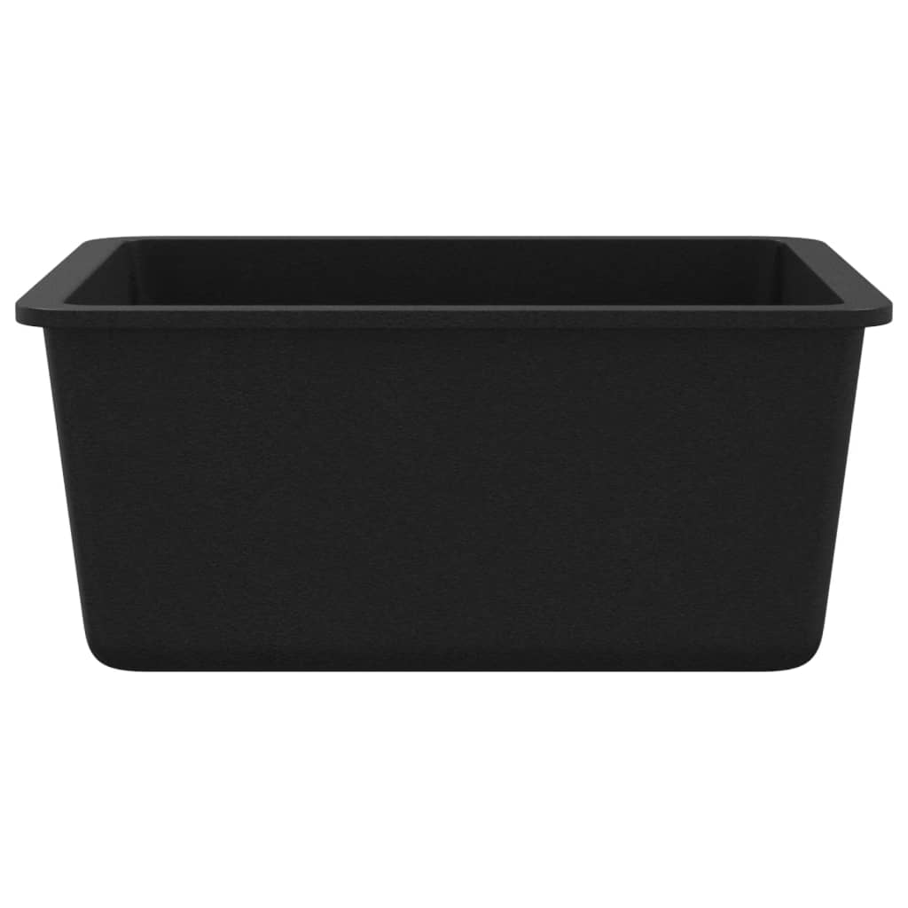 vidaXL Granitowy zlewozmywak jednokomorowy, czarny