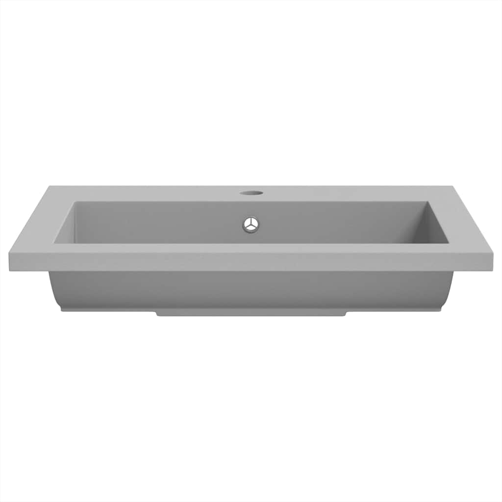 vidaXL Granitowa umywalka, 600 x 450 x 120 mm, szara